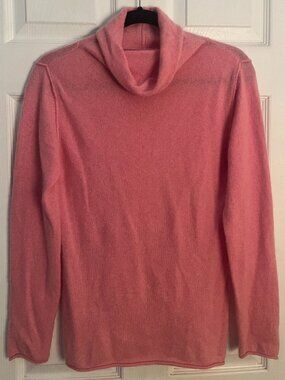 OLD NAVY 100% Cashmere Pink Turtleneck Cowl Sweater Circa 2007 Size L/M